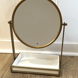 West Elm Modern Resin Stone Vanity Mirror - Antique Brass